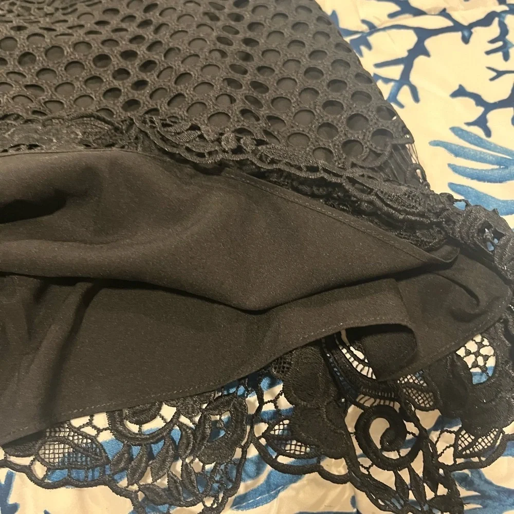 Shoshanna Elegant Black Crochet Midi Dress - Picture 10 of 11